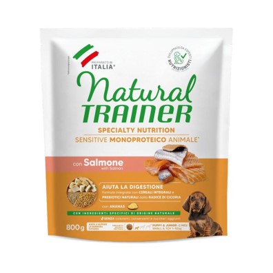 sensitive small e toy puppy e junior 800g con salmone e cereali
