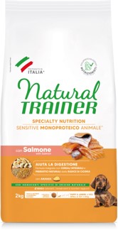 sensitive small e toy puppy e junior 2kg con salmone e cereali