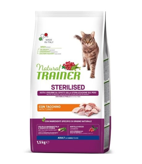 NATURAL TRAINER STERILIZZATO TACCHINO 1,5 KG (BUSTINA OMAGGIO)