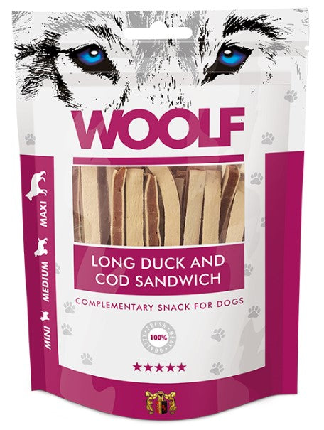 WOOLF SANDWICH DI ANATRA CON MERLUZZO IN BUSTA G. 100