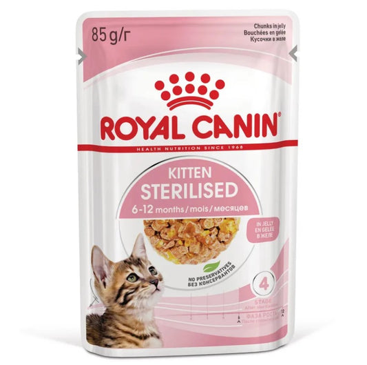 royal canin umido kitten sterilised in gelatina  in bustina g. 85