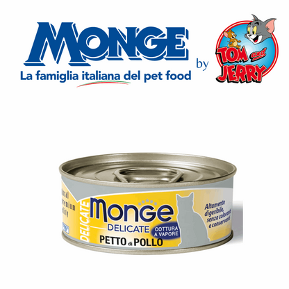 MONGE GATTO LATTINE DI UMIDO DA 80G (NATURAL, JELLY E DELICATE) - Tom & Jerry