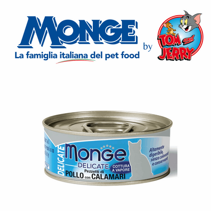 MONGE GATTO LATTINE DI UMIDO DA 80G (NATURAL, JELLY E DELICATE) - Tom & Jerry