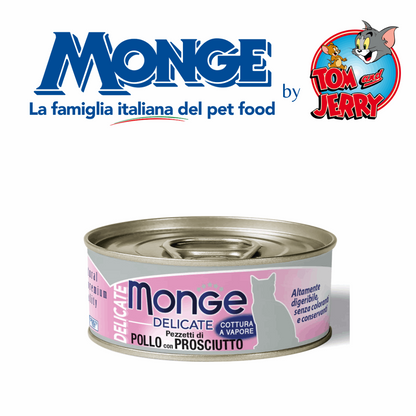 MONGE GATTO LATTINE DI UMIDO DA 80G (NATURAL, JELLY E DELICATE) - Tom & Jerry