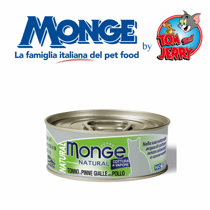 MONGE GATTO LATTINE DI UMIDO DA 80G (NATURAL, JELLY E DELICATE) - Tom & Jerry