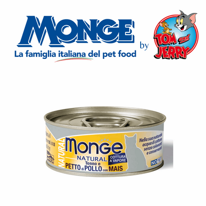 MONGE GATTO LATTINE DI UMIDO DA 80G (NATURAL, JELLY E DELICATE) - Tom & Jerry